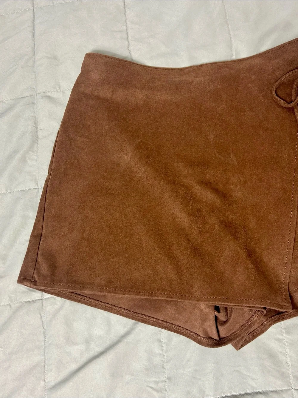 Brown Wrap-Front Women’s Shorts